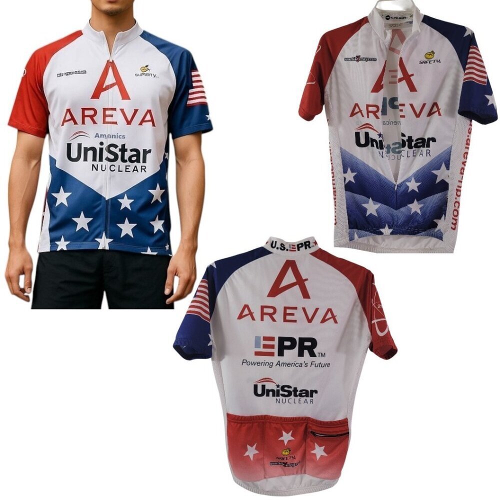 Safety Men’s Promotional Cycling Running Jersey with Pockets – Size Small